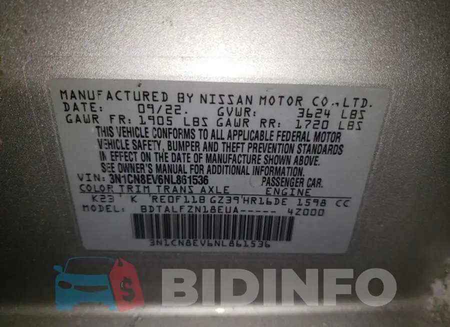 3N1CN8EV6NL861536 Photo# 12