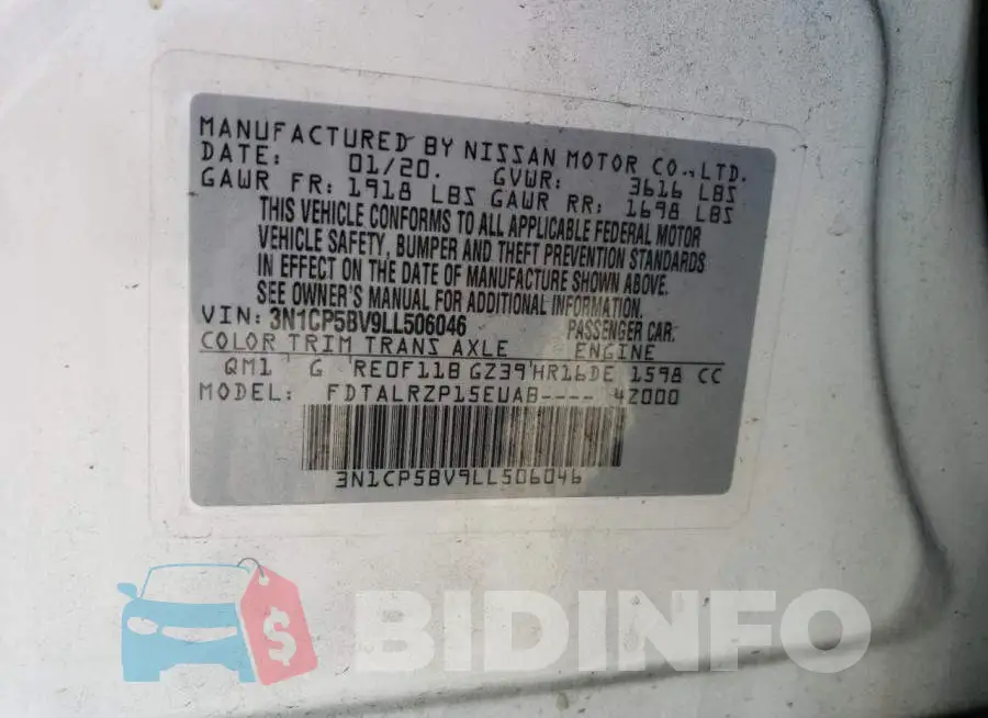 3N1CP5BV9LL506046 Photo# 12