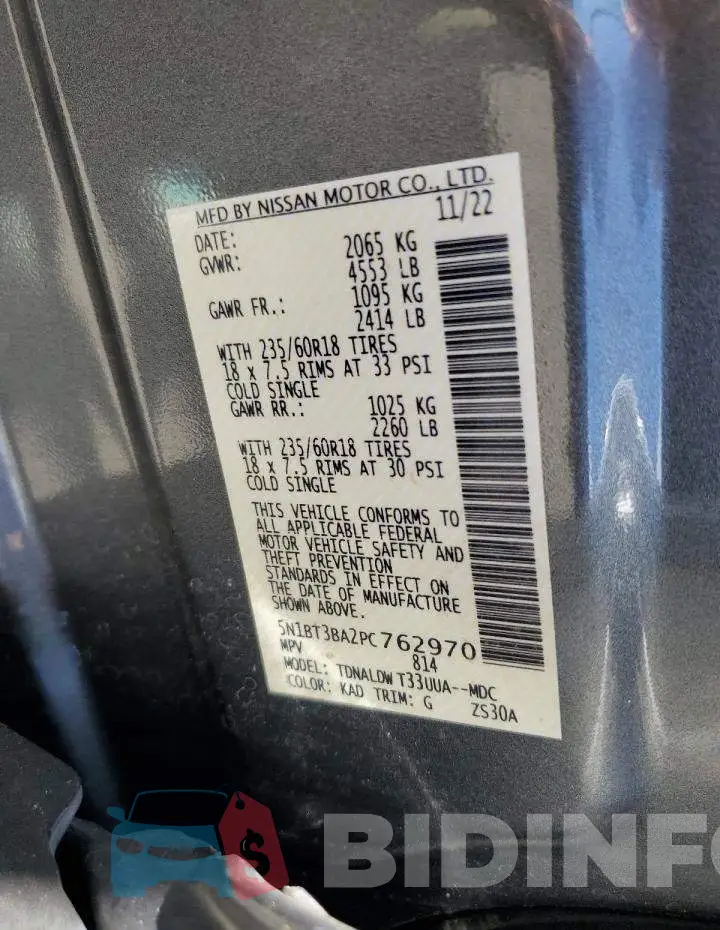 5N1BT3BA2PC762970 Photo# 13