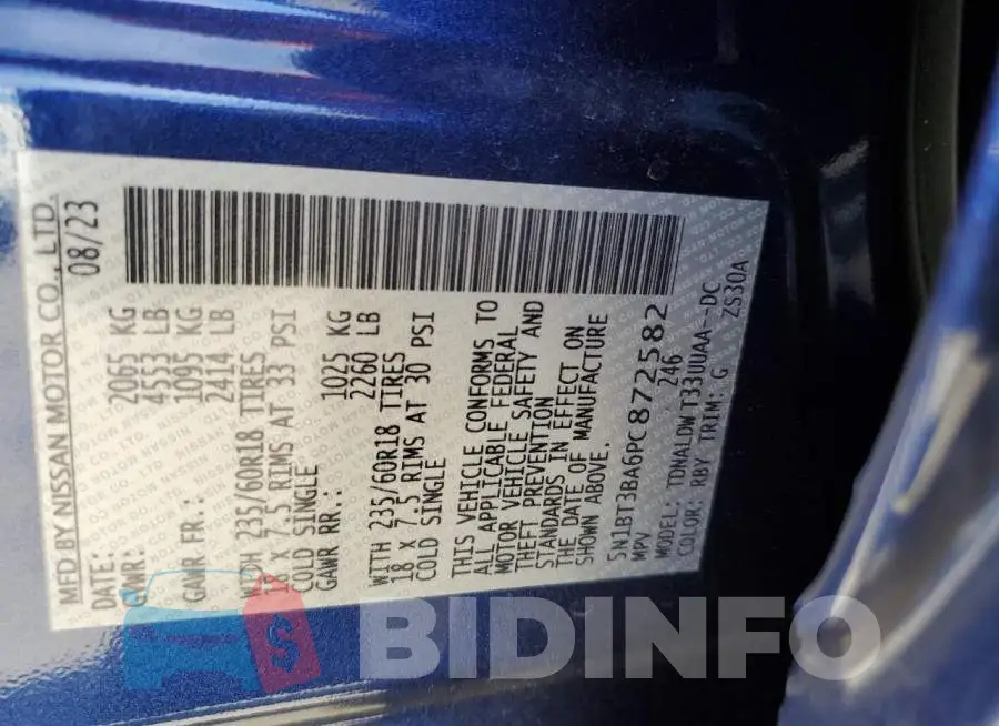 5N1BT3BA6PC872582 Photo# 14