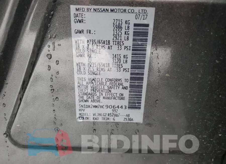 5N1DR2MM7HC906443 Photo# 14