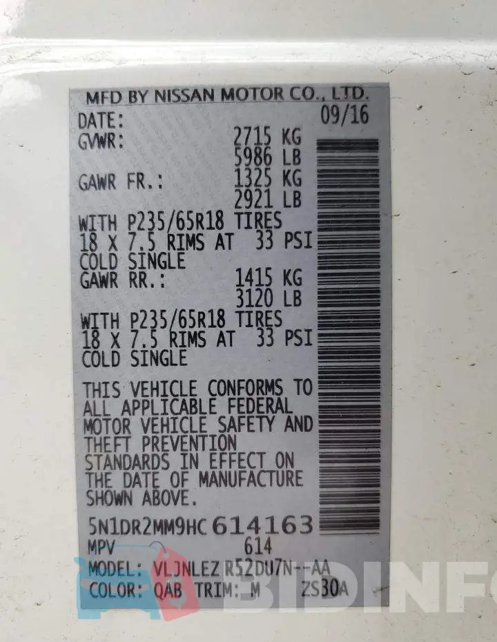 5N1DR2MM9HC614163 Photo# 13