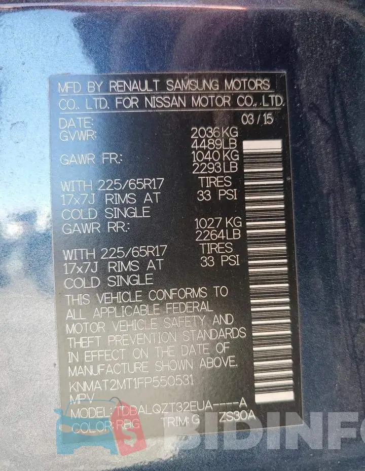 KNMAT2MT1FP550531 Photo# 14