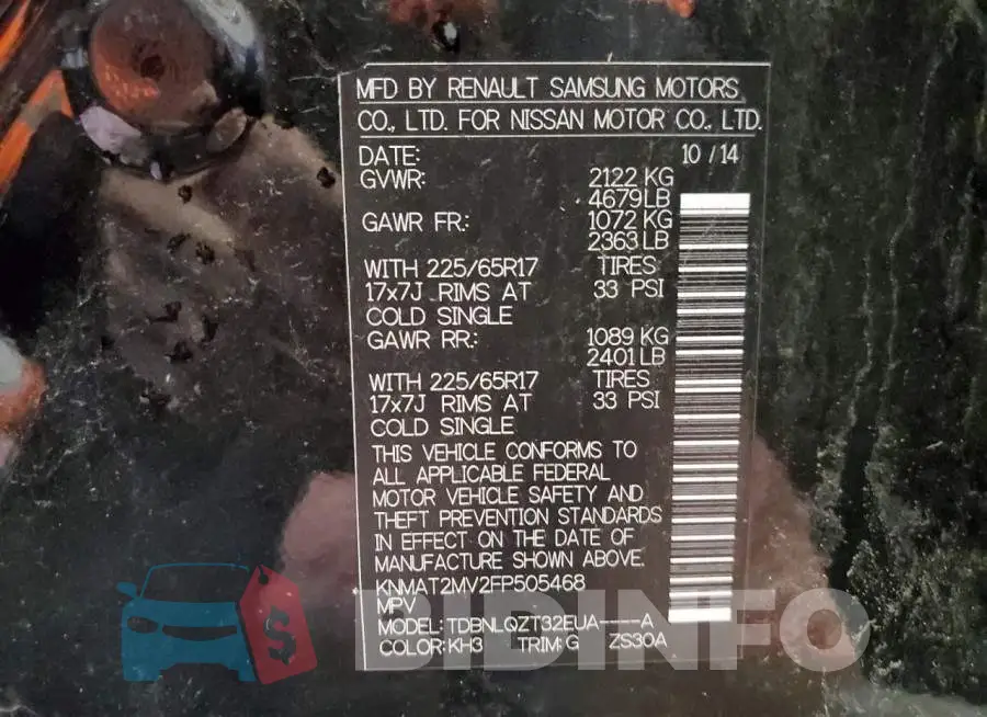 KNMAT2MV2FP505468 Photo# 13