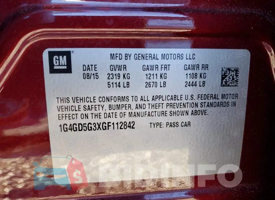 1G4GD5G3XGF112842 Photo# 12