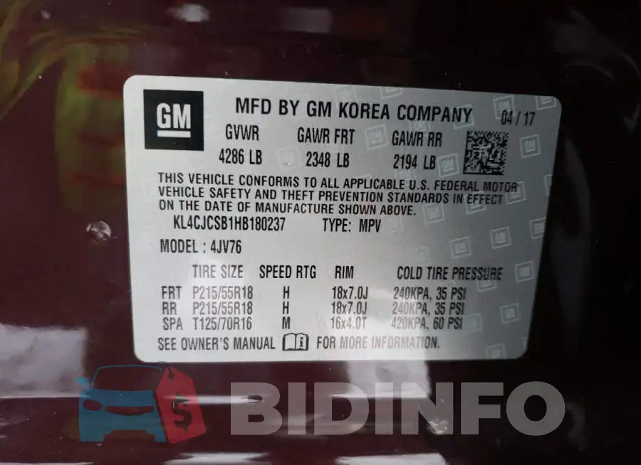 KL4CJCSB1HB180237 Photo# 12