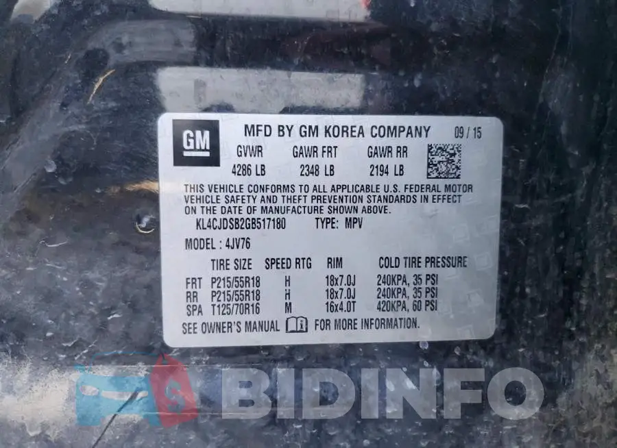 KL4CJDSB2GB517180 Photo# 12