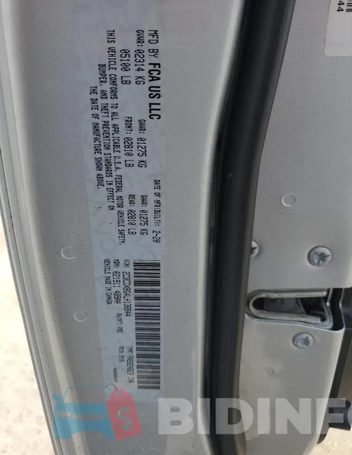 2C3CDXBG4LH138844 Photo# 12