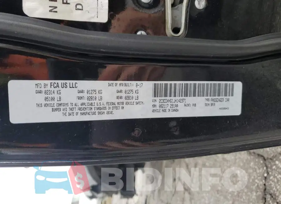 2C3CDXHG1JH142371 Photo# 13