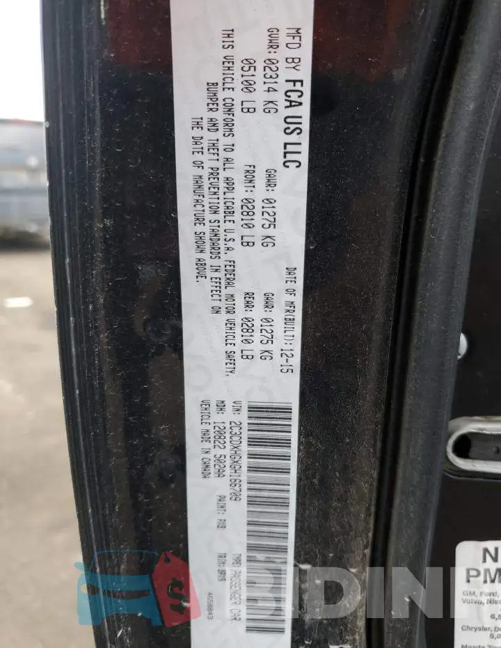 2C3CDXHGXGH166709 Photo# 13