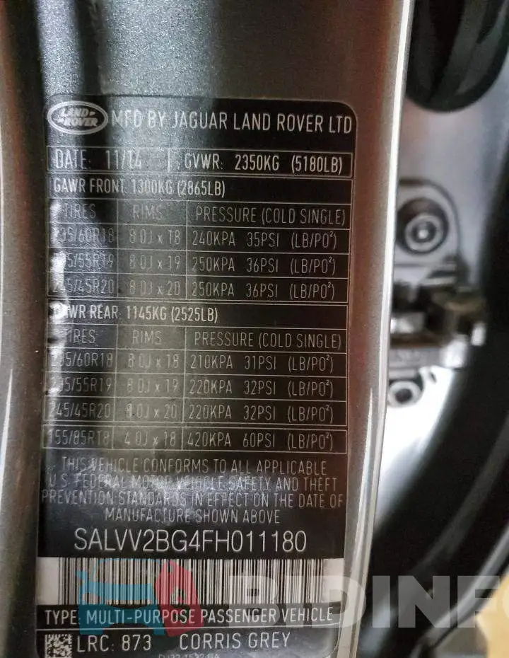 SALVV2BG4FH011180 Photo# 14