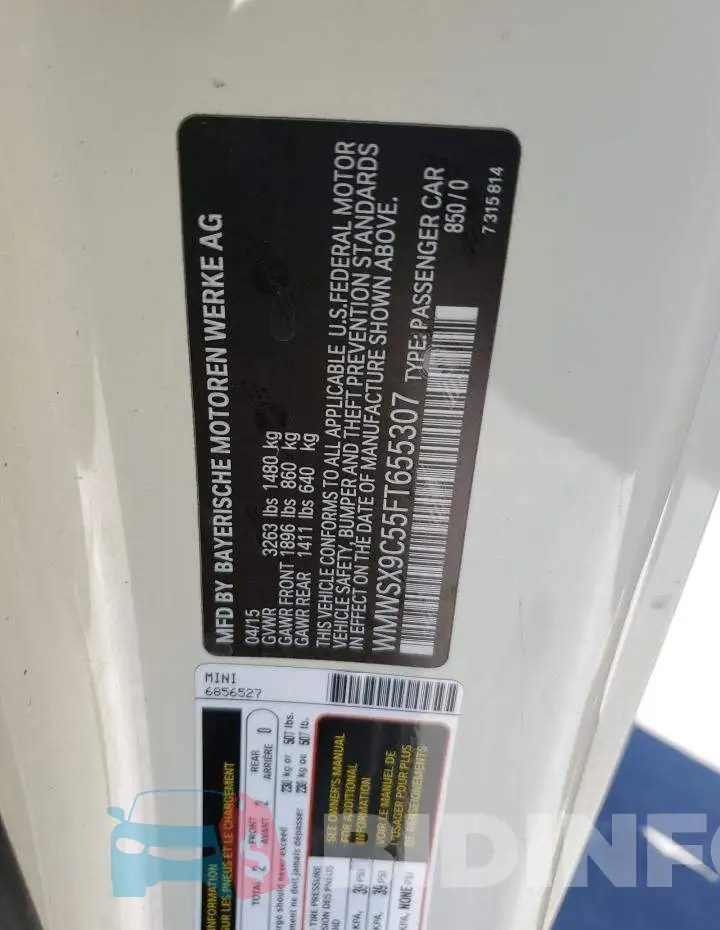 WMWSX9C55FT655307 Photo# 12