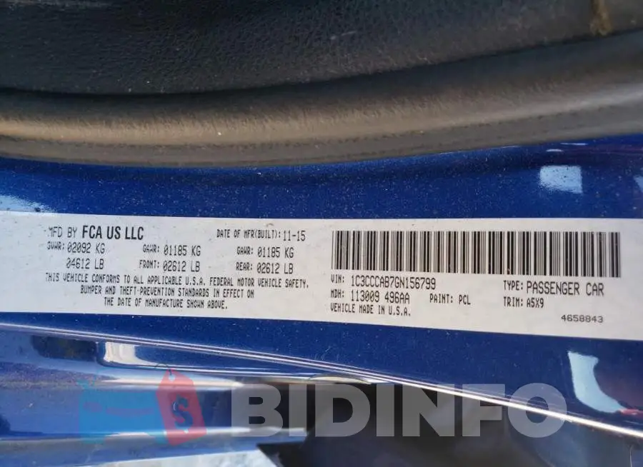 1C3CCCAB7GN156799 Photo# 12