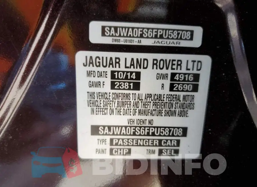 SAJWA0FS6FPU58708 Photo# 12