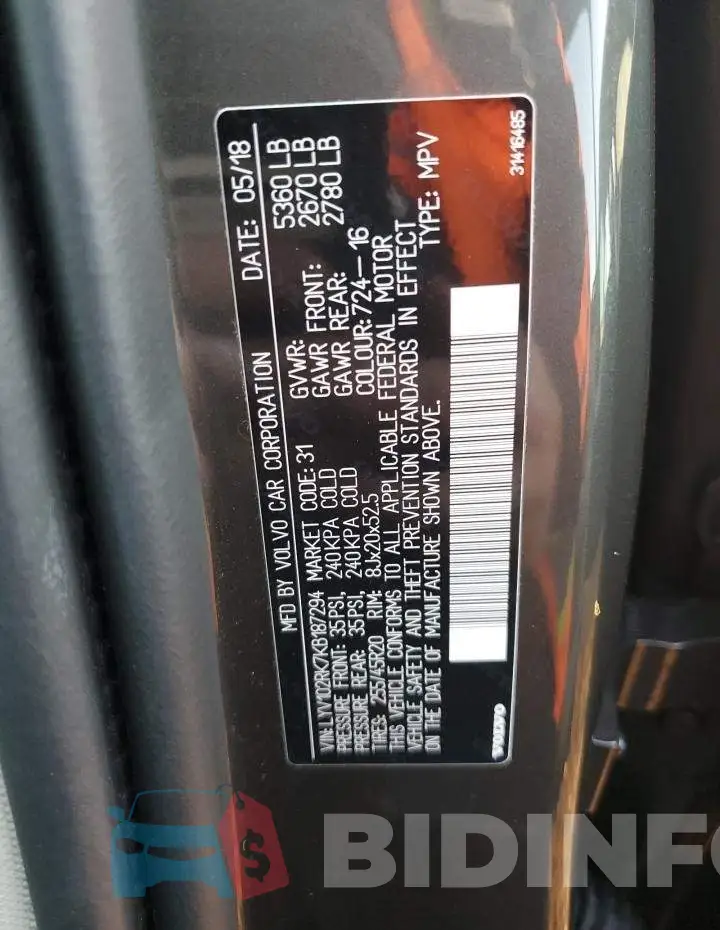 LYV102RK7KB187294 Photo# 13