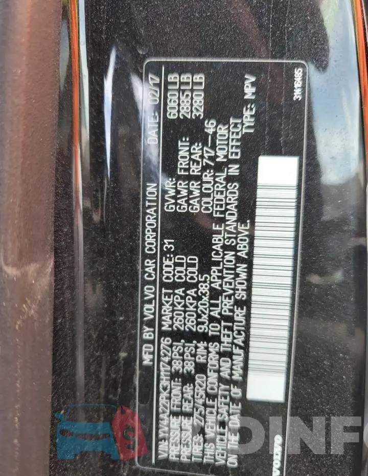 YV4A22PK3H1174276 Photo# 14