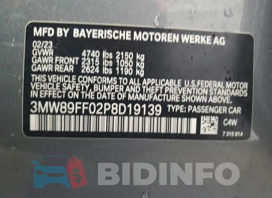 3MW89FF02P8D19139 Photo# 12