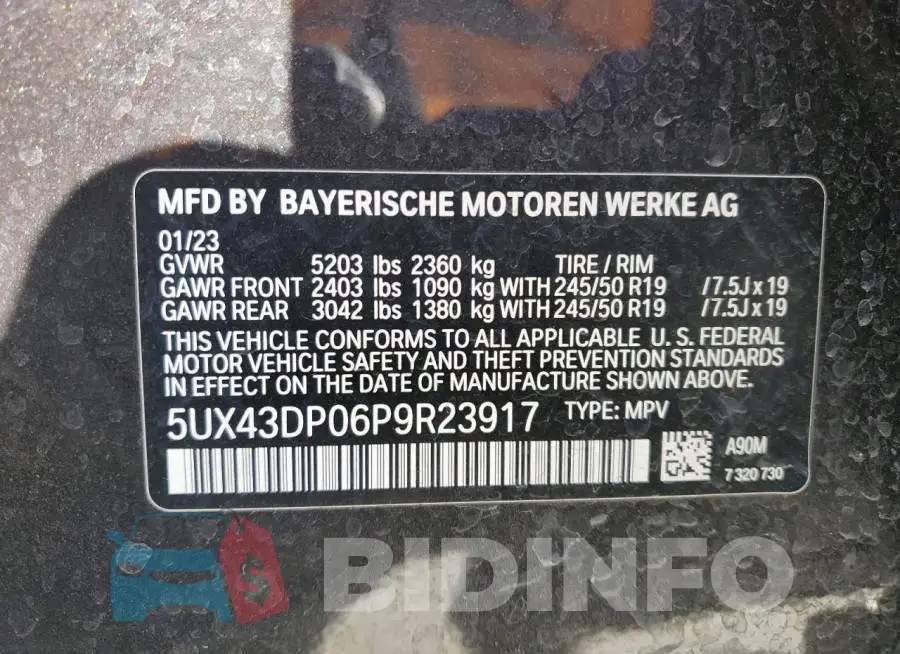 5UX43DP06P9R23917 Photo# 13