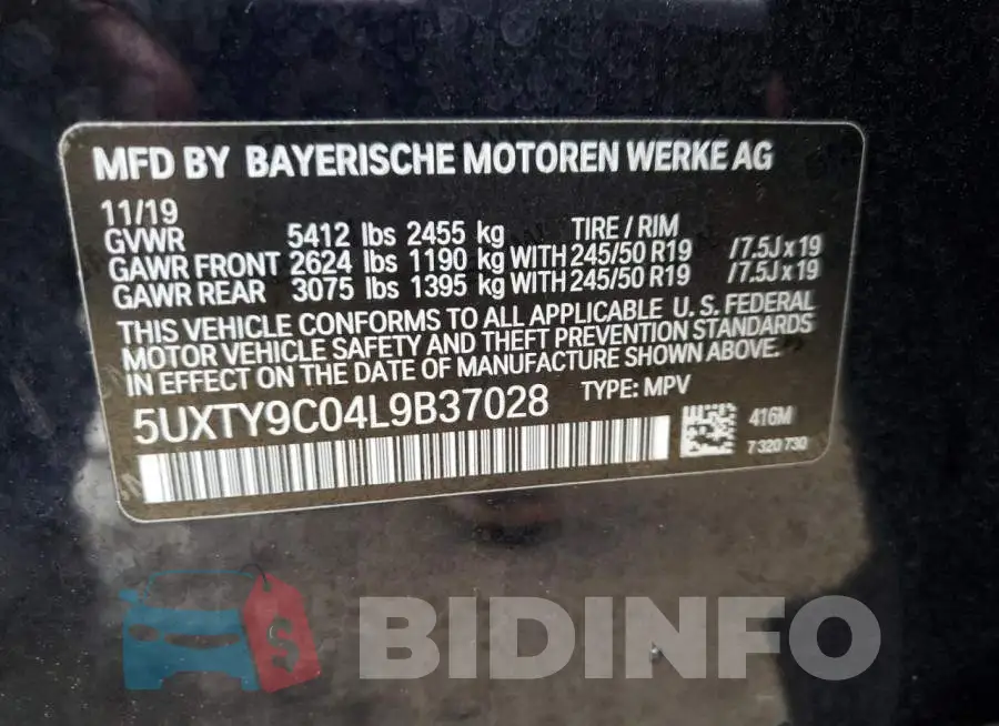 5UXTY9C04L9B37028 Photo# 13