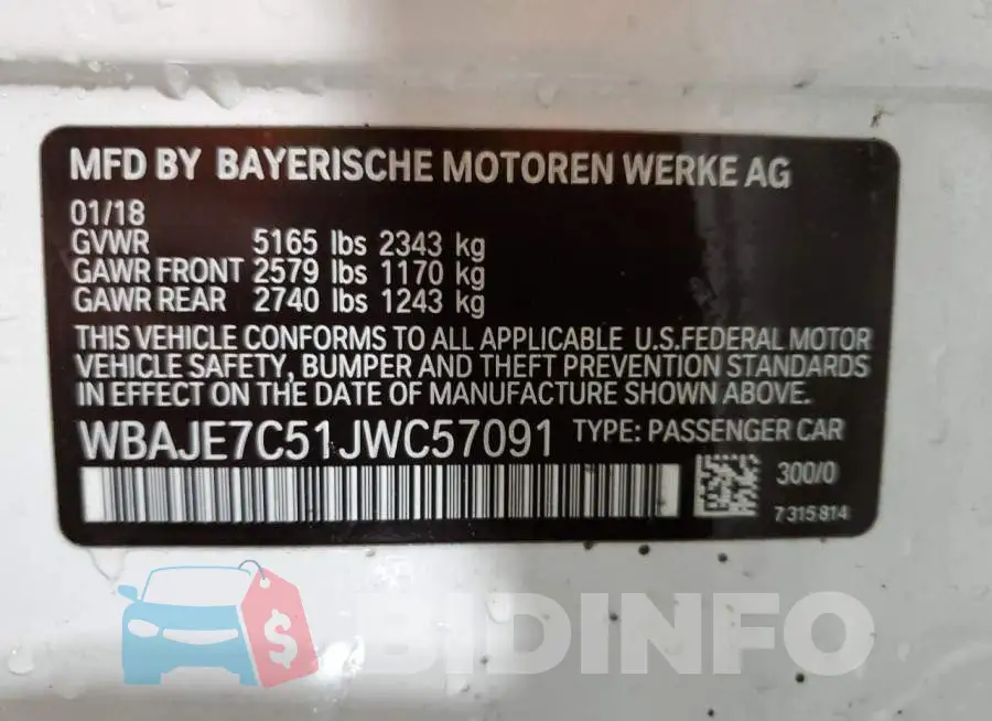 WBAJE7C51JWC57091 Photo# 12