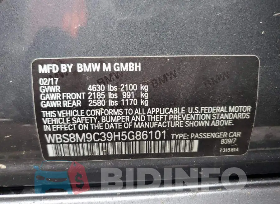 WBS8M9C39H5G86101 Photo# 12