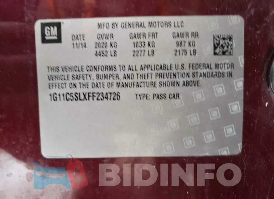1G11C5SLXFF234726 Photo# 12