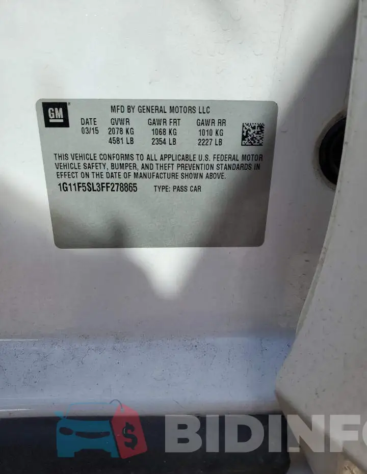 1G11F5SL3FF278865 Photo# 12
