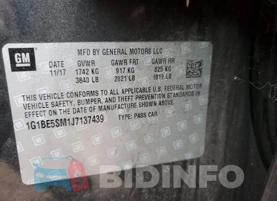1G1BE5SM1J7137439 Photo# 12