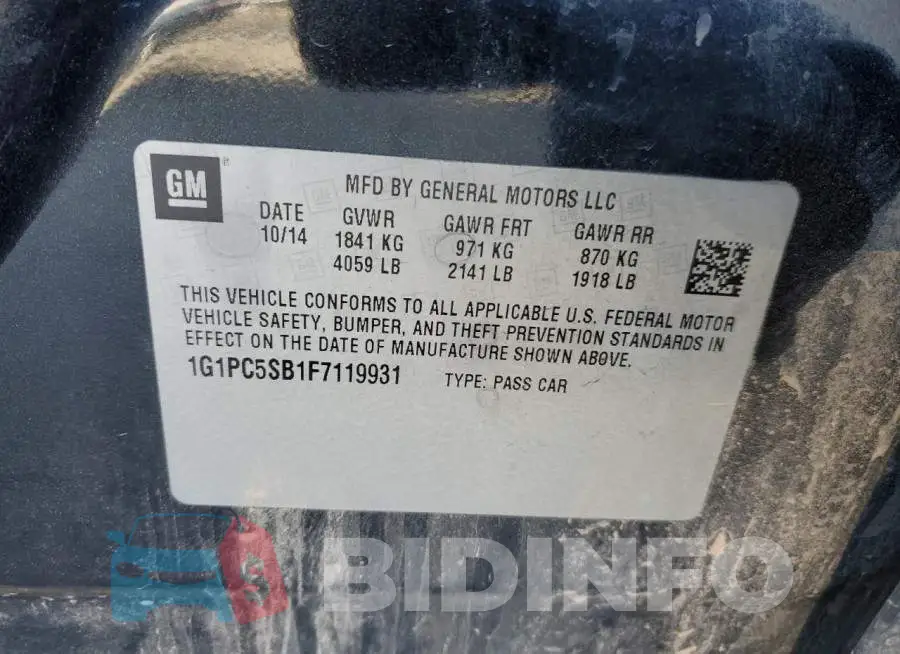 1G1PC5SB1F7119931 Photo# 12