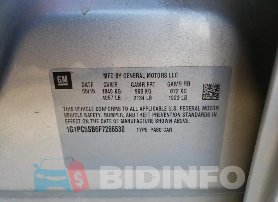 1G1PC5SB6F7286530 Photo# 13