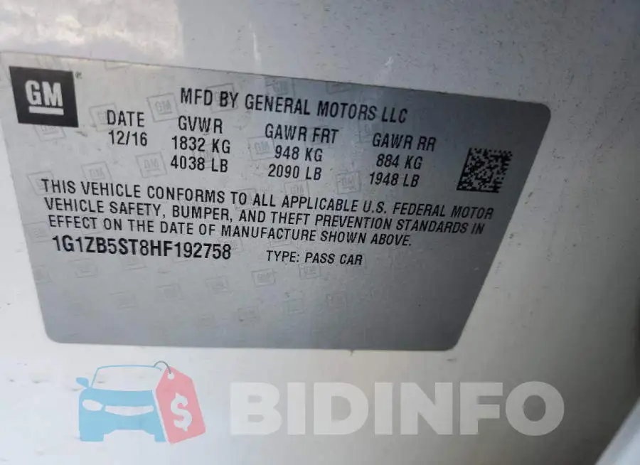 1G1ZB5ST8HF192758 Photo# 13