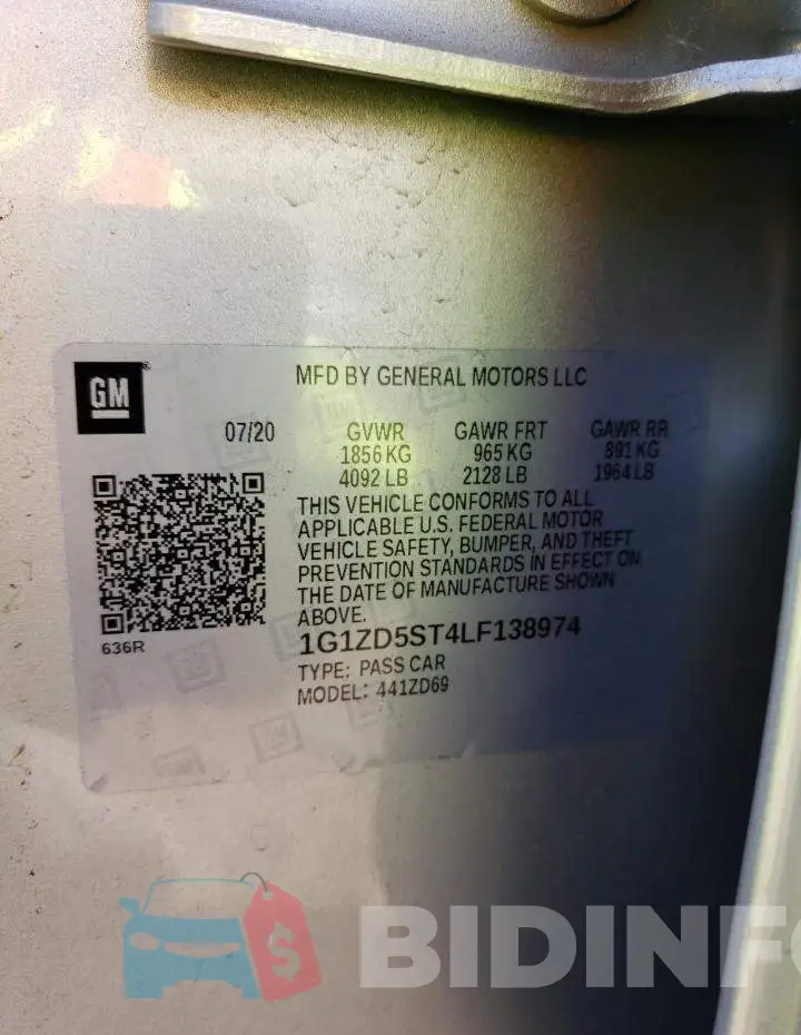 1G1ZD5ST4LF138974 Photo# 12