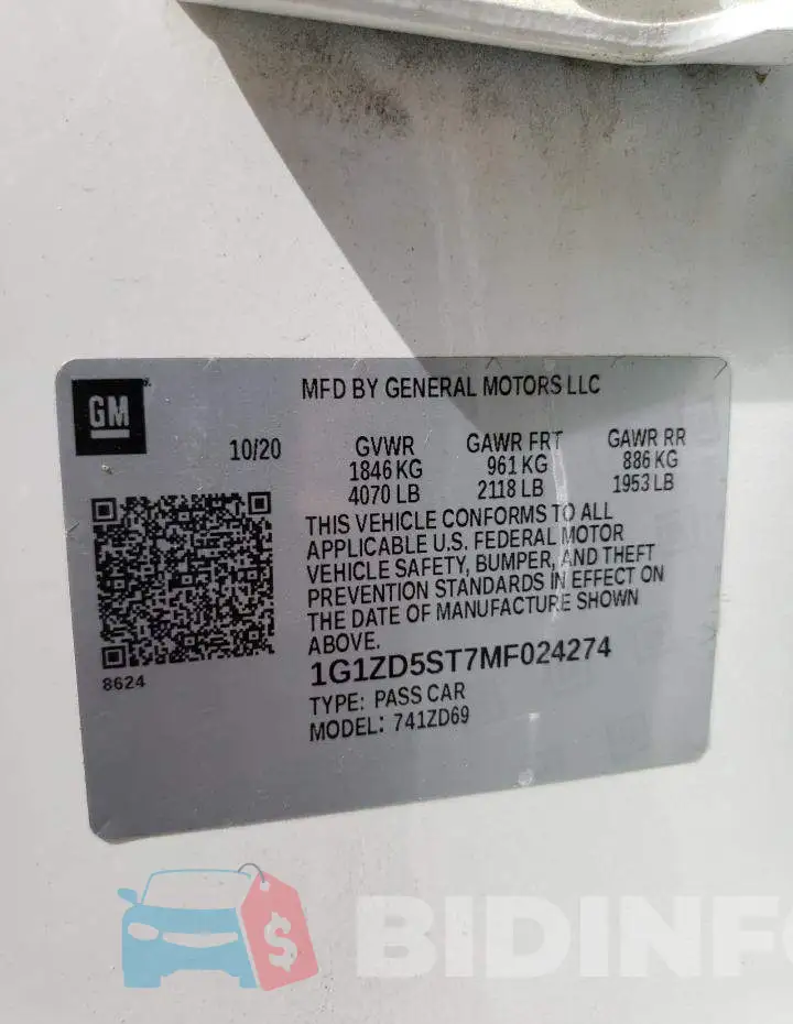 1G1ZD5ST7MF024274 Photo# 12