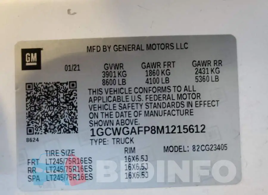 1GCWGAFP8M1215612 Photo# 13