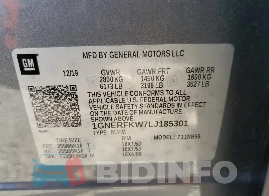 1GNERFKW7LJ185301 Photo# 13