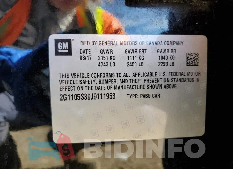 2G1105S39J9111963 Photo# 12
