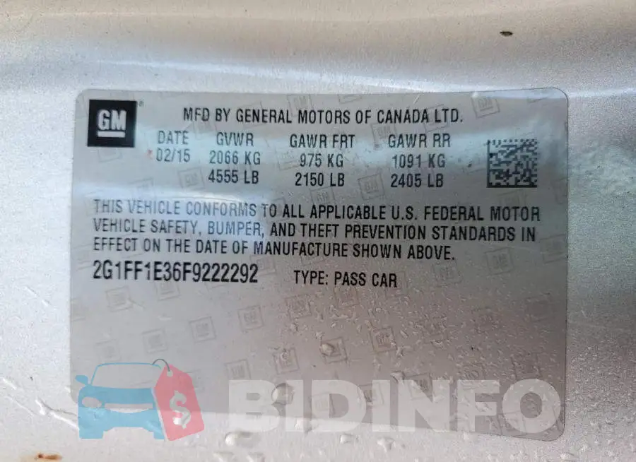 2G1FF1E36F9222292 Photo# 12