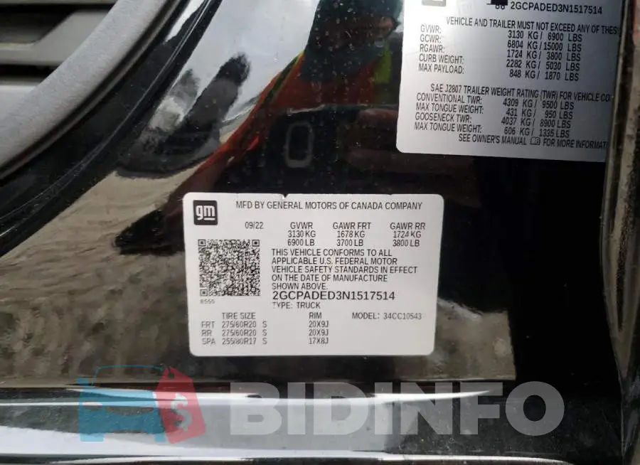 2GCPADED3N1517514 Photo# 12