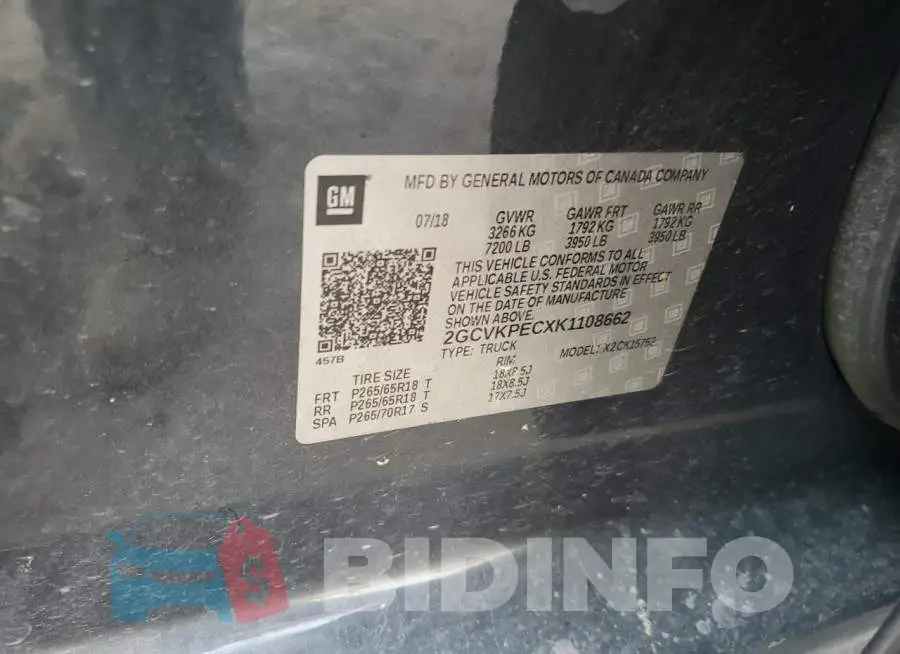 2GCVKPECXK1108662 Photo# 12