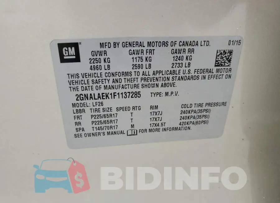 2GNALAEK1F1137285 Photo# 13