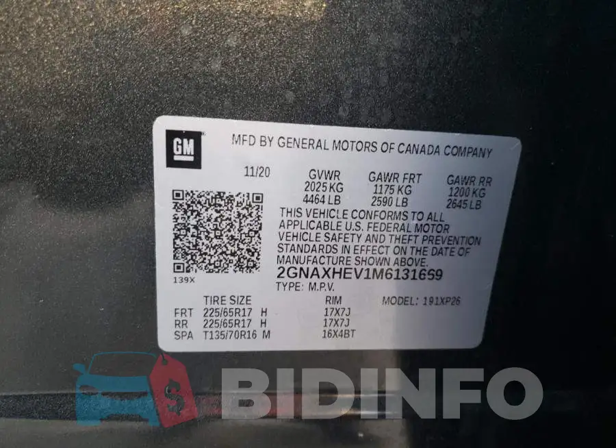 2GNAXHEV1M6131669 Photo# 12