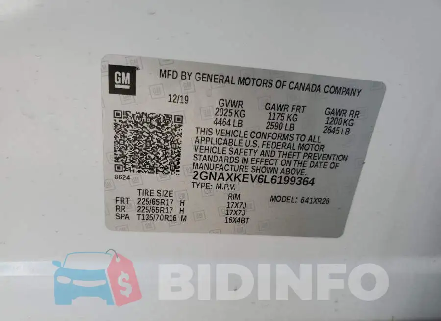 2GNAXKEV6L6199364 Photo# 13