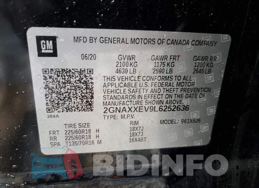 2GNAXXEV9L6252636 Photo# 14