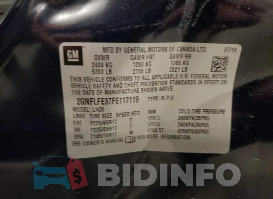 2GNFLFE37F6117119 Photo# 13