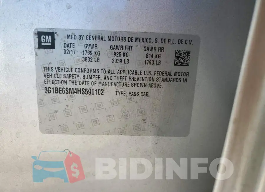 3G1BE6SM4HS590102 Photo# 12