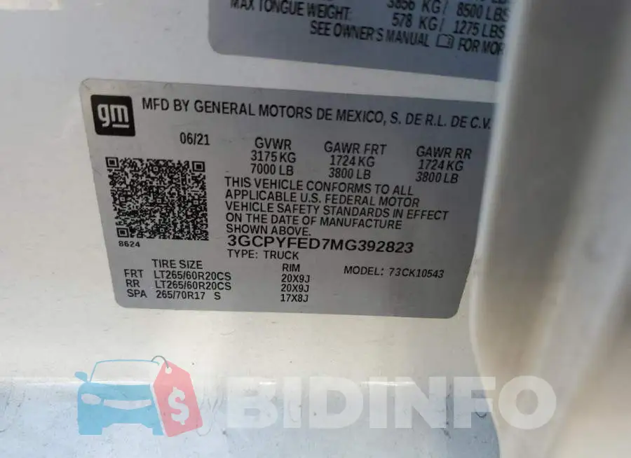 3GCPYFED7MG392823 Photo# 13