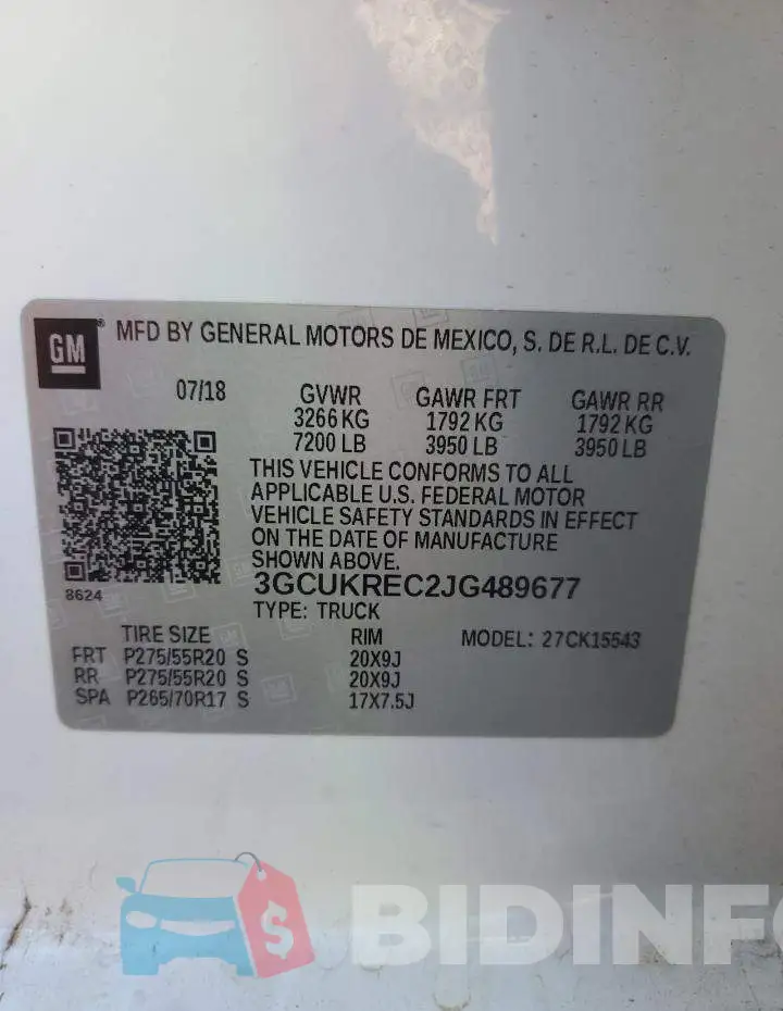 3GCUKREC2JG489677 Photo# 13