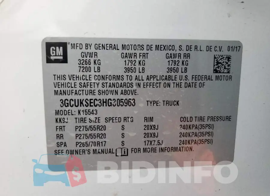 3GCUKSEC3HG305963 Photo# 12