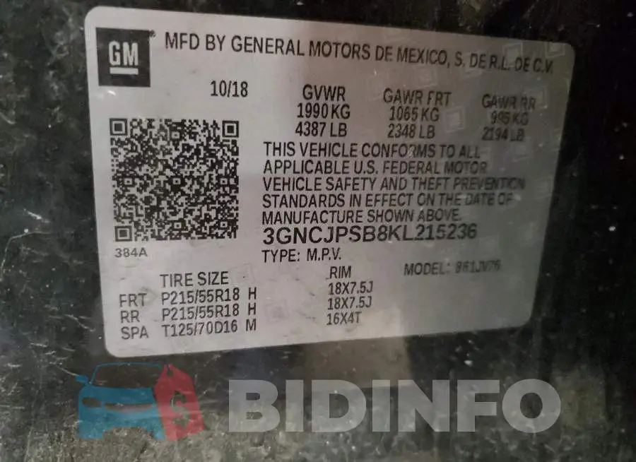 3GNCJPSB8KL215236 Photo# 13