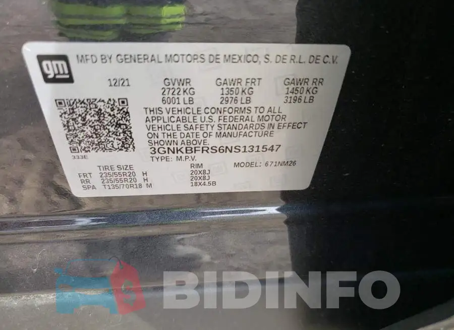 3GNKBFRS6NS131547 Photo# 13